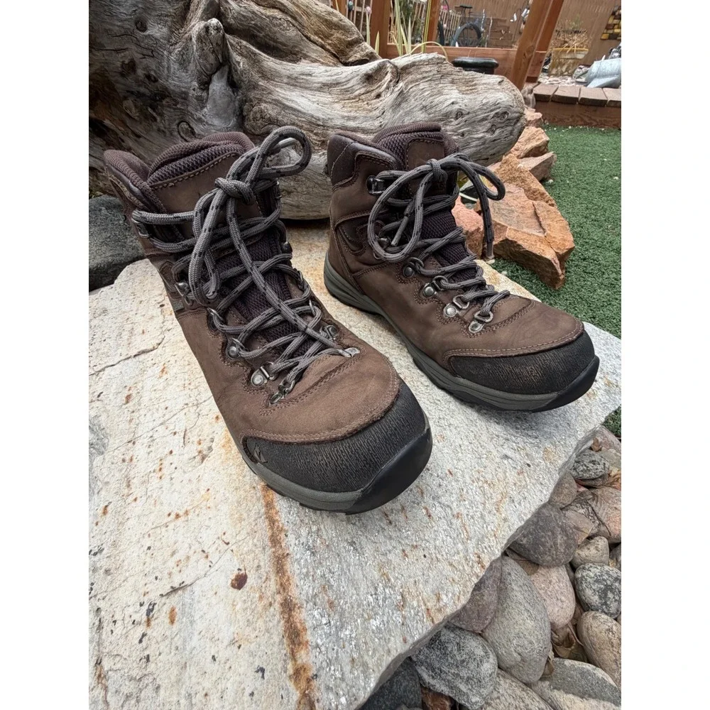 Vasque Waterproof Brown Nubuck Leather Hiking Boots Kids Size 6 7206 Mid Top